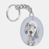 Engelse Setter Blue Belton schilder Dog Art Sleutelhanger (Voorkant Links)