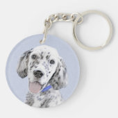 Engelse Setter Blue Belton schilder Dog Art Sleutelhanger (Achterkant)