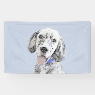 Engelse Setter Blue Belton schilder Dog Art Spandoek