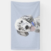 Engelse Setter Blue Belton schilder Dog Art Spandoek (Verticaal)