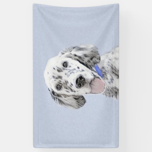 Engelse Setter Blue Belton schilder Dog Art Spandoek (Verticaal)