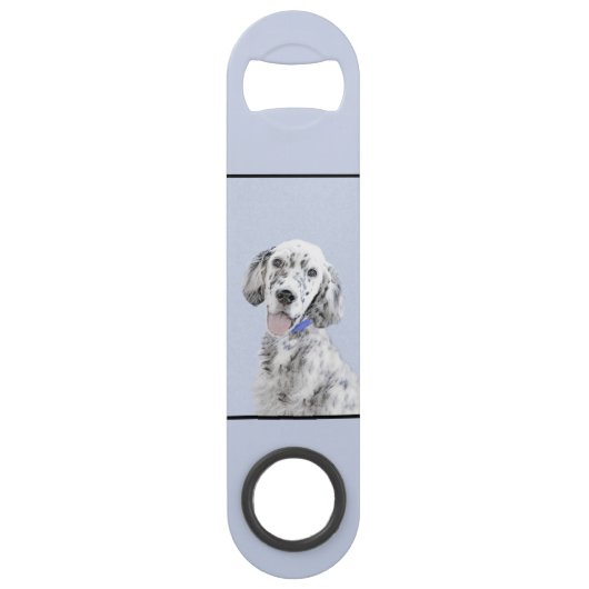 Engelse Setter Blue Belton schilder Dog Art Speed Flessenopener (Achterkant)