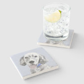 Engelse Setter Blue Belton schilder Dog Art Stenen Onderzetter (Zijkant)