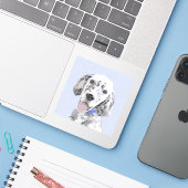 Engelse Setter Blue Belton schilder Dog Art Sticker (Laptop met iPhone)