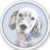 Engelse Setter Blue Belton schilder Dog Art Sticker (Voorkant)