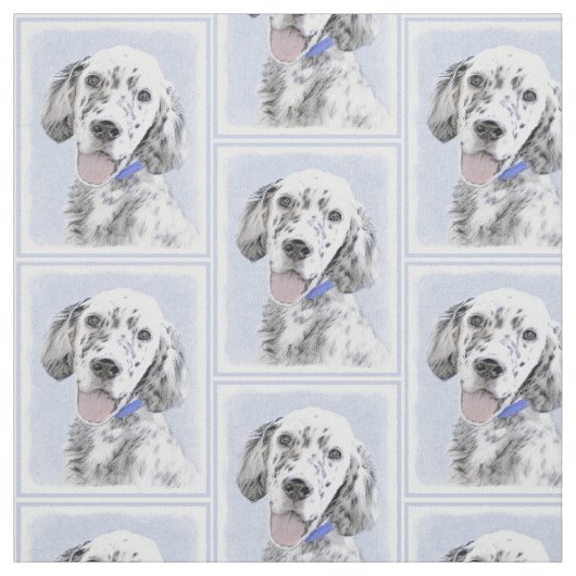 Engelse Setter Blue Belton schilder Dog Art Stof (Swatch)