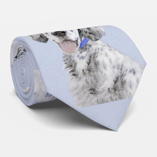 Engelse Setter Blue Belton schilder Dog Art Stropdas (Opgerold)