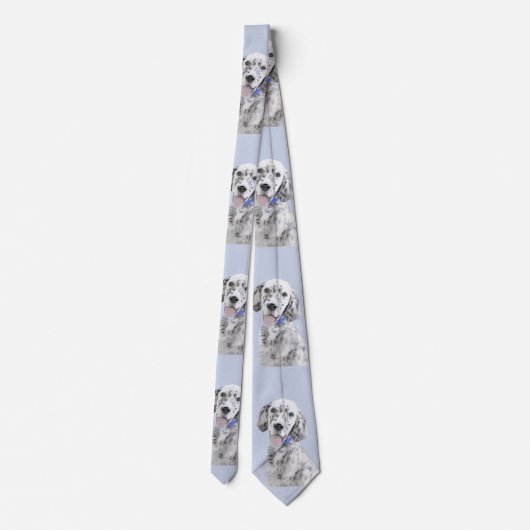 Engelse Setter Blue Belton schilder Dog Art Stropdas (Achterkant)