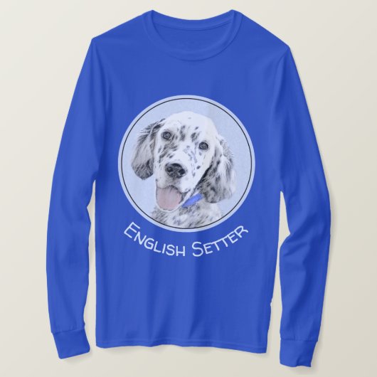 Engelse Setter Blue Belton schilder Dog Art T-shirt (Design voorkant)