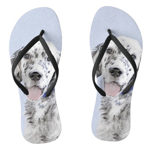 Engelse Setter Blue Belton schilder Dog Art Teenslippers (Voetbed)
