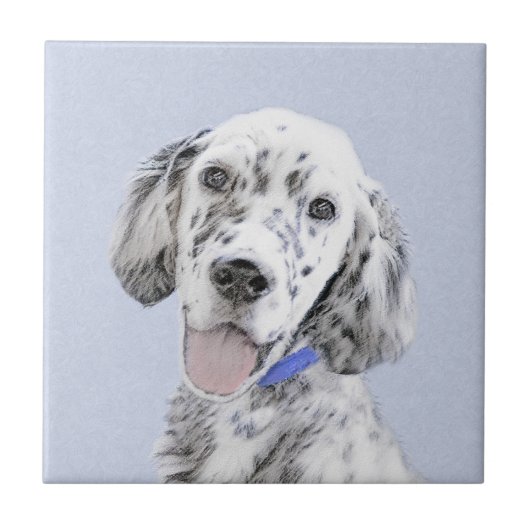 Engelse Setter Blue Belton schilder Dog Art Tegeltje (Voorkant)