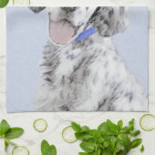 Engelse Setter Blue Belton schilder Dog Art Theedoek (Gevouwen)