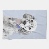 Engelse Setter Blue Belton schilder Dog Art Theedoek (Horizontaal)