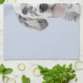 Engelse Setter Blue Belton schilder Dog Art Theedoek (Gevouwen)