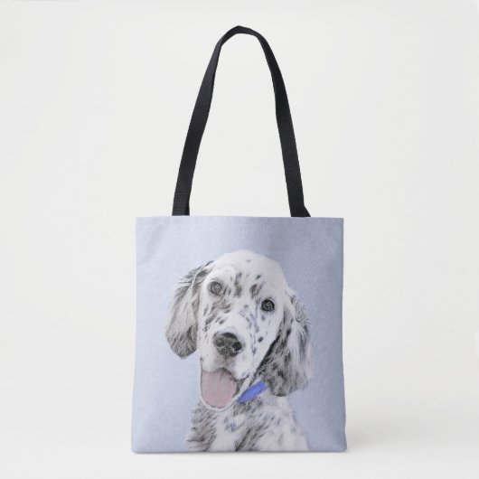 Engelse Setter Blue Belton schilder Dog Art Tote Bag (Voorkant)