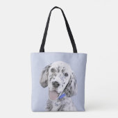 Engelse Setter Blue Belton schilder Dog Art Tote Bag (Achterkant)