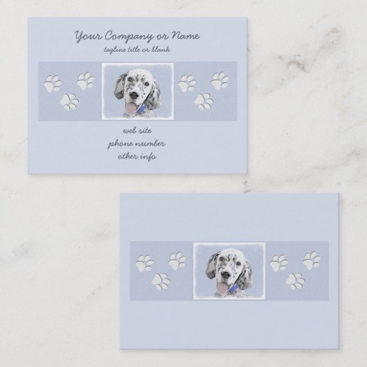 Engelse Setter Blue Belton schilder Dog Art Visitekaartje (Voorkant / Achterkant)