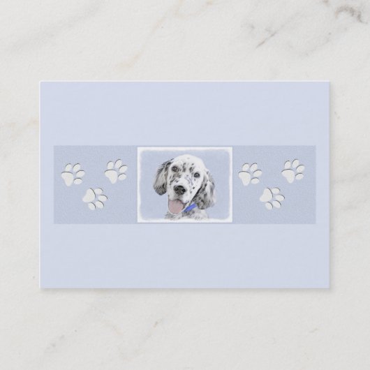 Engelse Setter Blue Belton schilder Dog Art Visitekaartje (Achterkant)