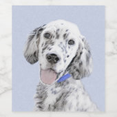 Engelse Setter Blue Belton schilder Dog Art Wijn Etiket (Enkel label)