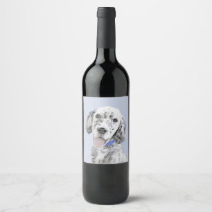 Engelse Setter Blue Belton schilder Dog Art Wijn Etiket