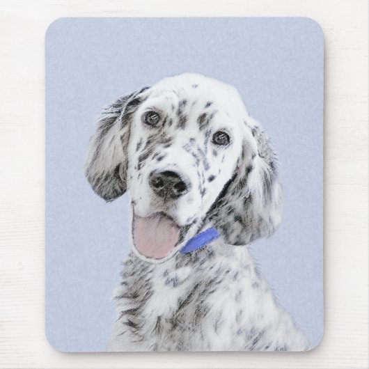 Engelse Setter Blue Belton Schilderij Hond Kunst Muismat (Voorkant)