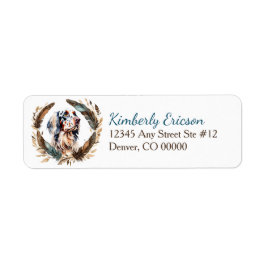 Engelse Setter Boho Feather Wreath Retouradres Etiket