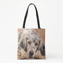 Engelse Setter Boodschappentas | Blauwe Belton Hon