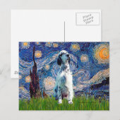 Engelse Setter (BW) - Starry Night Briefkaart (Voorkant / Achterkant)