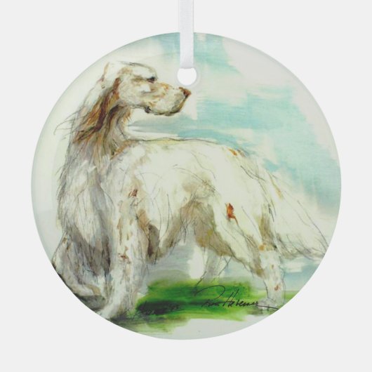Engelse Setter by Hevener Glass Ornament (Voorkant)