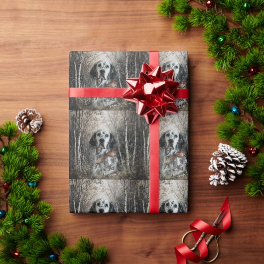 Engelse Setter  Cadeaupapier (Feestdagen Geschenken)