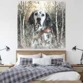 Engelse Setter Canvas Afdruk (Insitu (Slaapkamer))