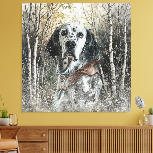 Engelse Setter Canvas Afdruk (Insitu (Woonkamer))