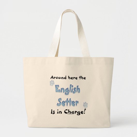 Engelse Setter Charge Grote Tote Bag (Voorkant)