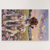 Engelse Setter Cosmos Weide Kunst Legpuzzel (Horizontaal)