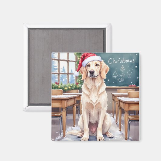 Engelse Setter Cozy Klaslokaal Leraar Kerstman Magneet (Voorkant / Achterkant)