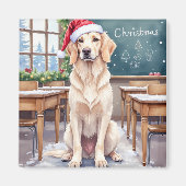 Engelse Setter Cozy Klaslokaal Leraar Kerstman Magneet (Voorkant)