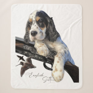Engelse Setter, cute puppy Koffiemok Flask Tote Sherpa Deken