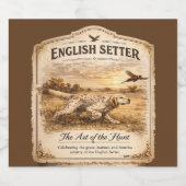 ENGELSE SETTER, De Kunst van de Jacht Likeurfles Etiket (Enkel label)