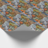 Engelse Setter Dog Autumn Harvest Thanksgiving Cadeaupapier (Hoek)