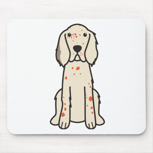 Engelse Setter Dog Cartoon Muismat (Voorkant)