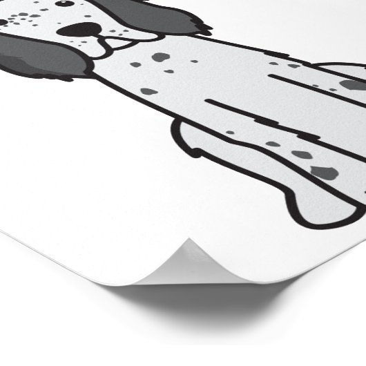 Engelse Setter Dog Cartoon Poster (Hoek)