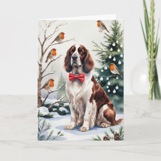 Engelse Setter Dog Christmas Wenskaart Kaart (Voorkant)
