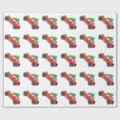 Engelse Setter Dog Driving car met kerstboom Cadeaupapier (Vlak)