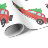 Engelse Setter Dog Driving car met kerstboom Cadeaupapier (Rol Hoek)