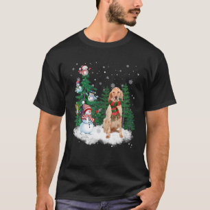 Engelse Setter Dog Kerstmis Snowman - paj T-shirt