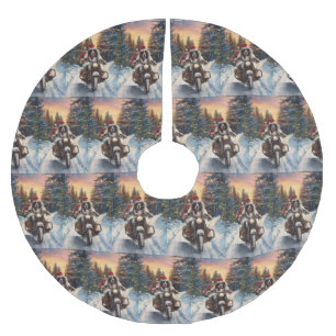 Engelse Setter Dog Riding Motorcycle Kerstmis Kerstboom Rok