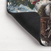 Engelse Setter Dog Riding Motorcycle Kerstmis Muismat (Hoek)