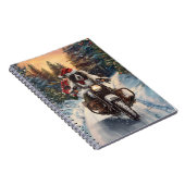 Engelse Setter Dog Riding Motorcycle Kerstmis Notitieboek (Rechterzijde)