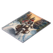 Engelse Setter Dog Riding Motorcycle Kerstmis Notitieboek (Linkerzijde)