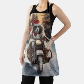 Engelse Setter Dog Riding Motorcycle Kerstmis Schort (Insitu)